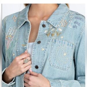 Johnny Was Sezane Denim Worker Jacket in Blue